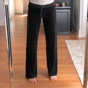 Juicy Couture Black Velour Track Pants